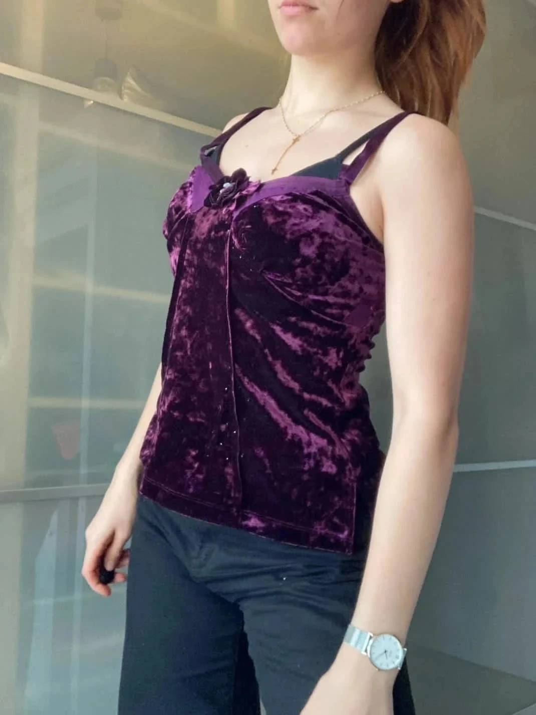 Top velours mango – photo 7